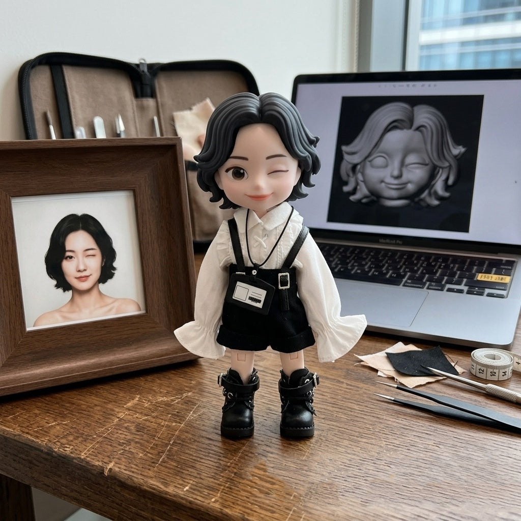 Custom Handmade Mini Doll from Photo – Personalized Portrait Gift