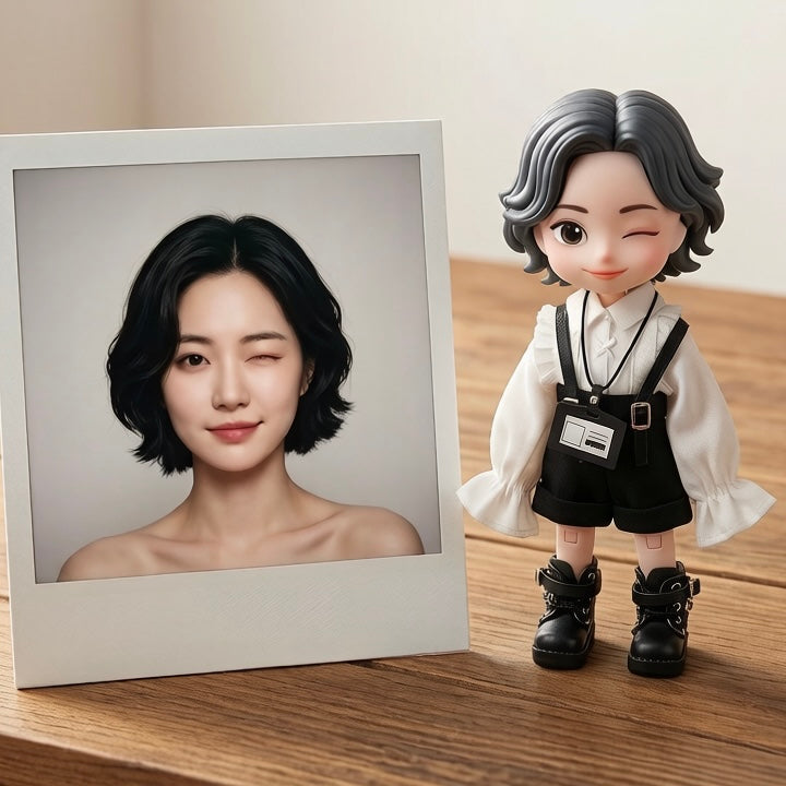 Custom Handmade Mini Doll from Photo – Personalized Portrait Gift
