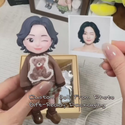 Custom Handmade Mini Doll from Photo – Personalized Portrait Gift